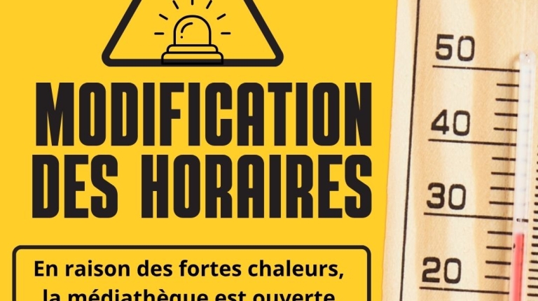Modification des horaires d'ouverture du mercredi 15 juillet 2026