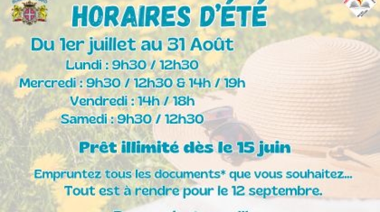 La médiathèque passe aux horaires d'été 2026